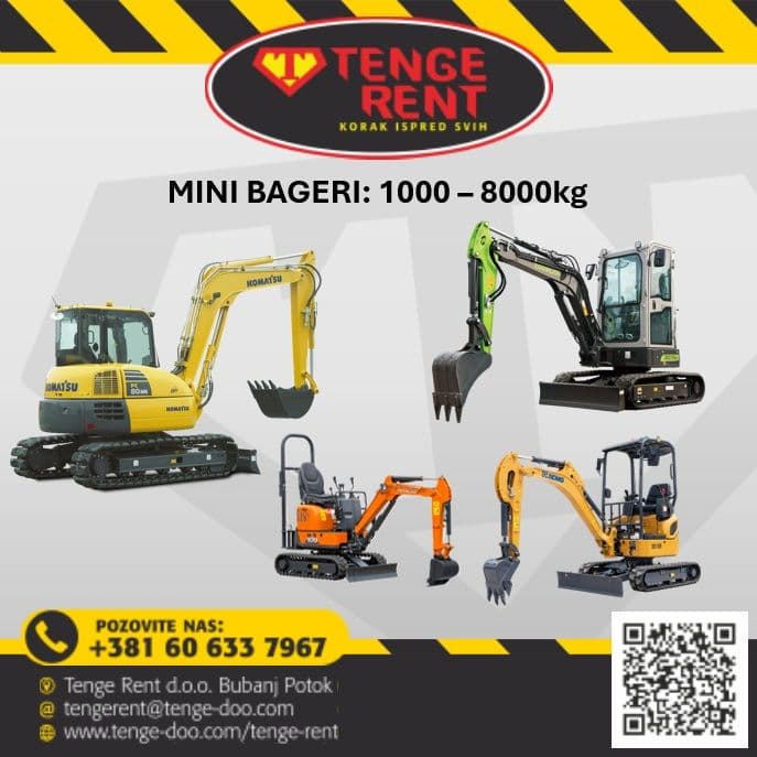Najam/Iznajmljivanje - Mini Bager do 1800kg 2
