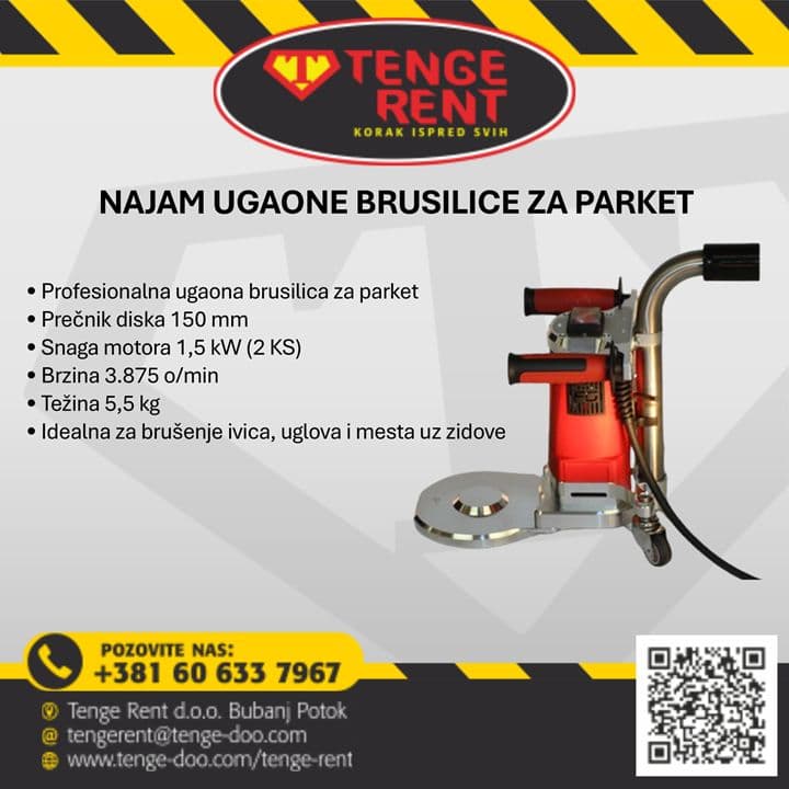 Najam/Iznajmljivanje ugaona hoblerica za parket